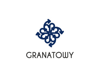 Projekt logo dla firmy granatowy kwiat | Projektowanie logo